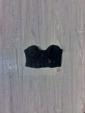 forever 21 black cropped corset top